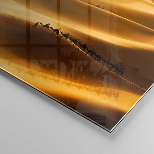 Glass picture - Caravan on the Waves of a Desert - 160x50 cm