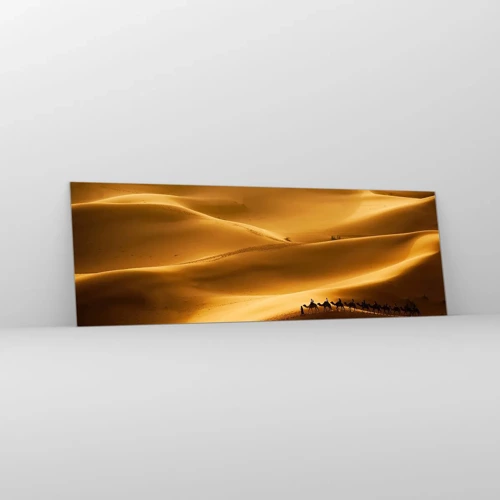 Glass picture - Caravan on the Waves of a Desert - 90x30 cm