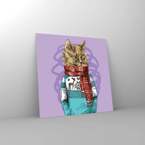 Glass picture - Cat Not Only in Boots - 30x30 cm