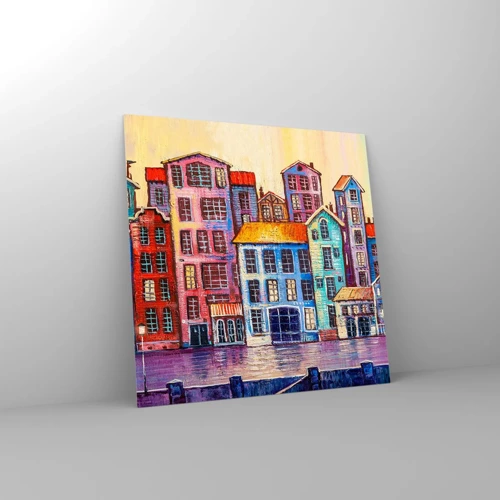 Glass picture - City Like From a Fairytale - 30x30 cm