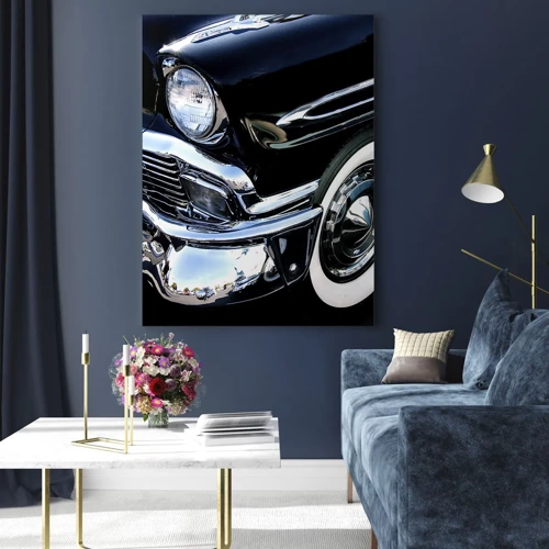 Glass picture - Classics in Silver, Black and White - 50x70 cm