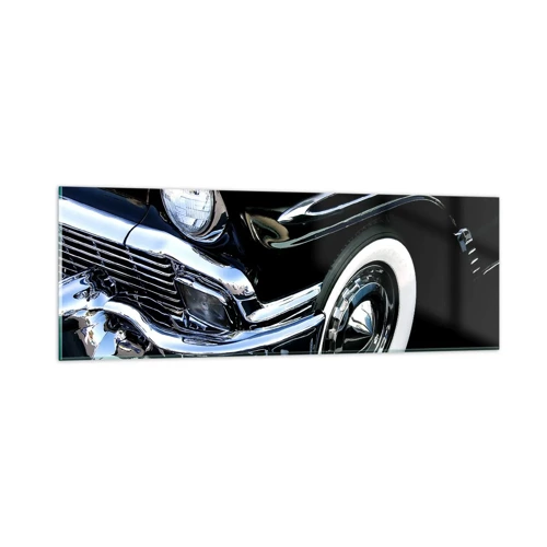 Glass picture - Classics in Silver, Black and White - 90x30 cm