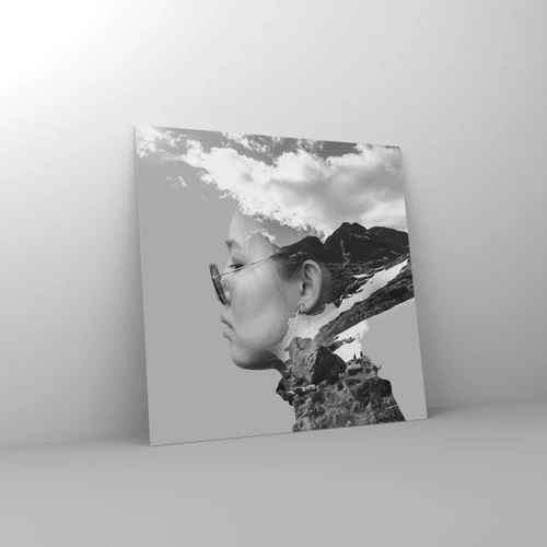 Glass picture - Cloudy Portrait - 50x50 cm