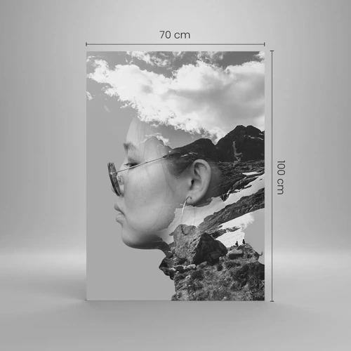 Glass picture - Cloudy Portrait - 70x100 cm