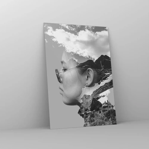 Glass picture - Cloudy Portrait - 70x100 cm