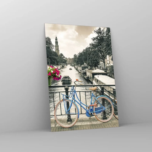 Glass picture - Colour of a Street in Amsterdam - 70x100 cm