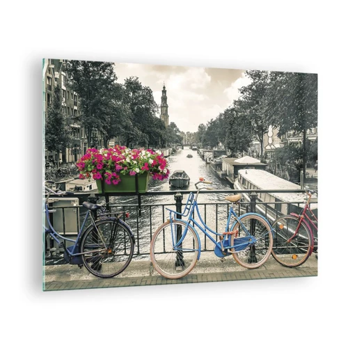 Glass picture - Colour of a Street in Amsterdam - 70x50 cm