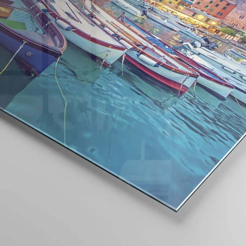 Glass picture - Colourful Evening in a Port - 120x80 cm