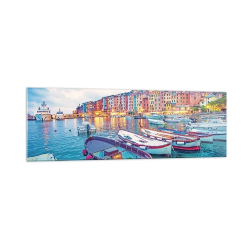 Glass picture - Colourful Evening in a Port - 160x50 cm