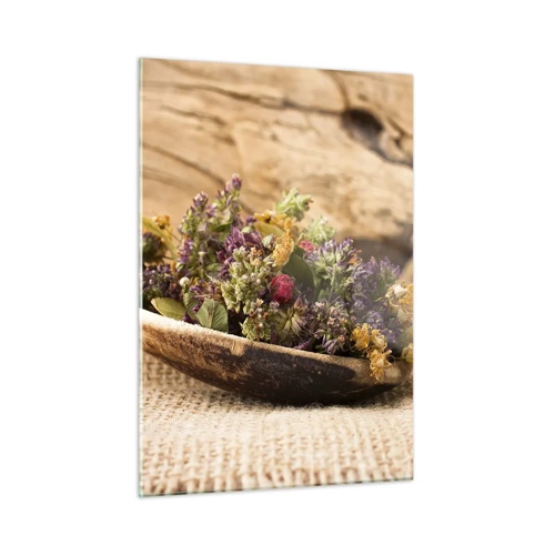 Glass picture - Colourful Flowers and Fragrant Herbs - 50x70 cm