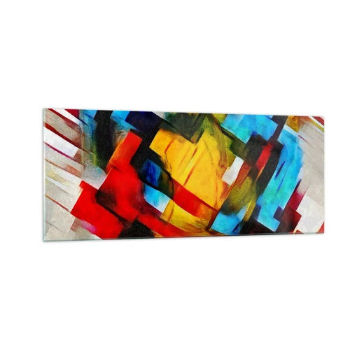 Glass picture - Colourful Quilt - 100x40 cm
