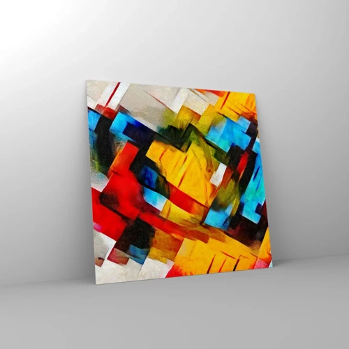 Glass picture - Colourful Quilt - 40x40 cm