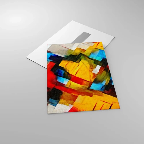 Glass picture - Colourful Quilt - 50x70 cm