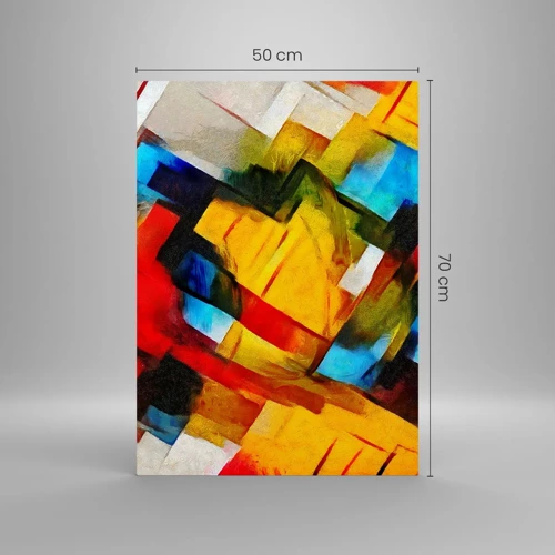 Glass picture - Colourful Quilt - 50x70 cm