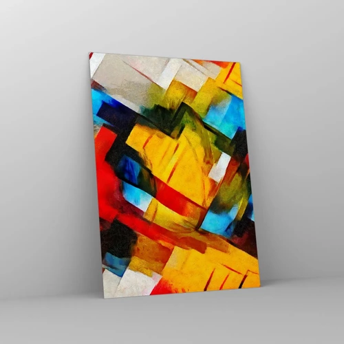 Glass picture - Colourful Quilt - 50x70 cm