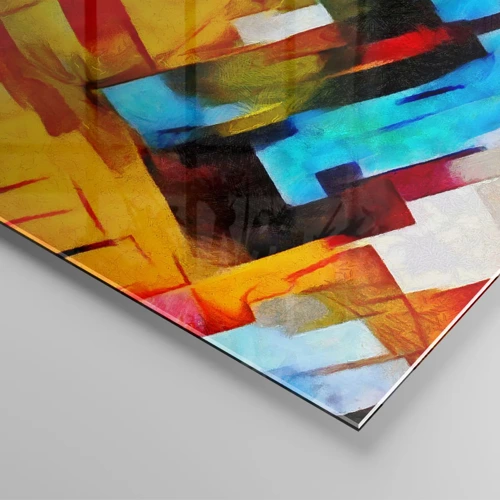 Glass picture - Colourful Quilt - 50x70 cm