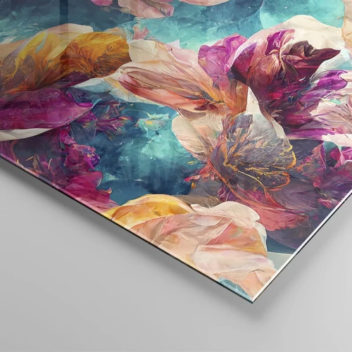 Glass picture - Colourful Splendour of a Bouquet - 100x40 cm