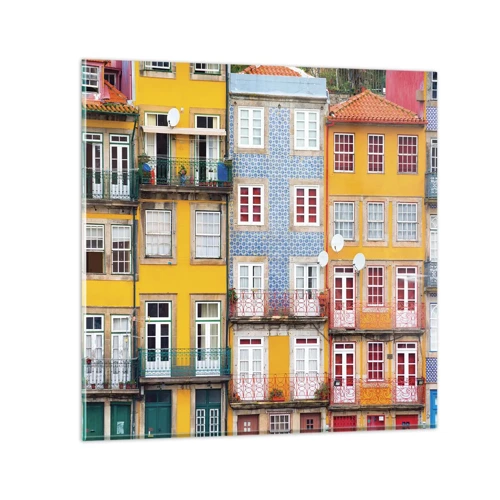 Glass picture - Colours of Old Town - 70x70 cm