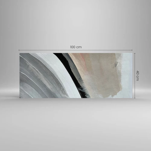 Glass picture - Composition: Arc of Black and Grey - 100x40 cm