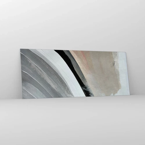 Glass picture - Composition: Arc of Black and Grey - 100x40 cm