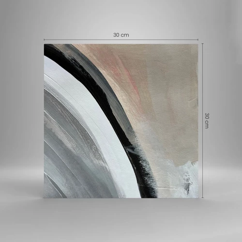 Glass picture - Composition: Arc of Black and Grey - 30x30 cm