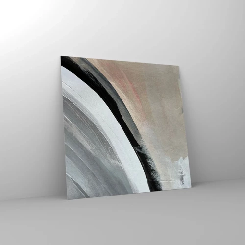 Glass picture - Composition: Arc of Black and Grey - 30x30 cm