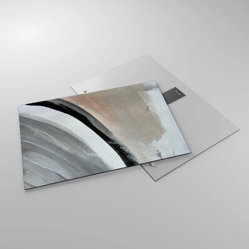 Glass picture - Composition: Arc of Black and Grey - 70x50 cm