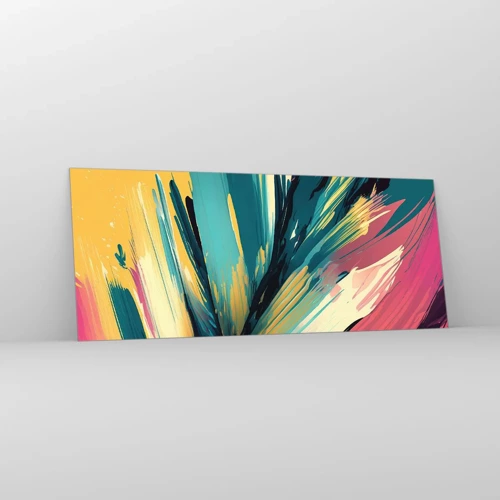 Glass picture - Composition -Explosion of Joy - 100x40 cm