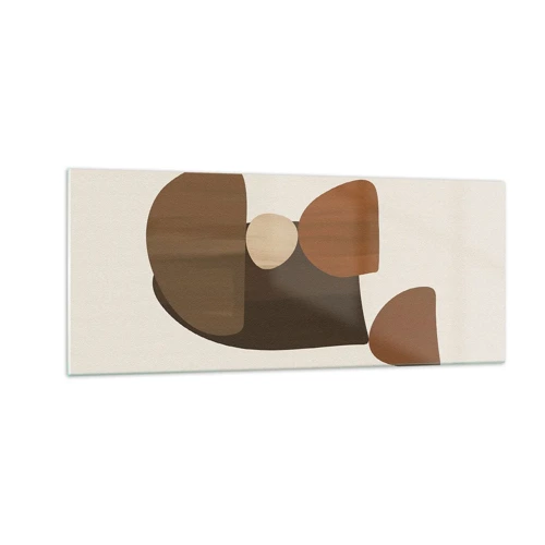 Glass picture - Composition in Brown - 100x40 cm