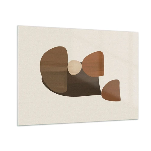 Glass picture - Composition in Brown - 100x70 cm