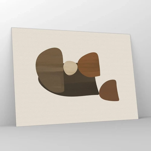 Glass picture - Composition in Brown - 100x70 cm