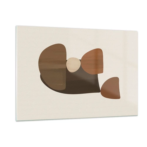 Glass picture - Composition in Brown - 120x80 cm