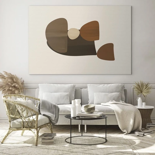 Glass picture - Composition in Brown - 120x80 cm