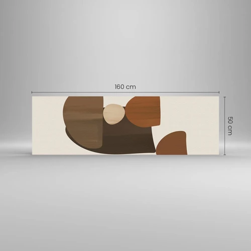 Glass picture - Composition in Brown - 160x50 cm