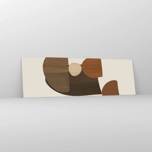 Glass picture - Composition in Brown - 160x50 cm