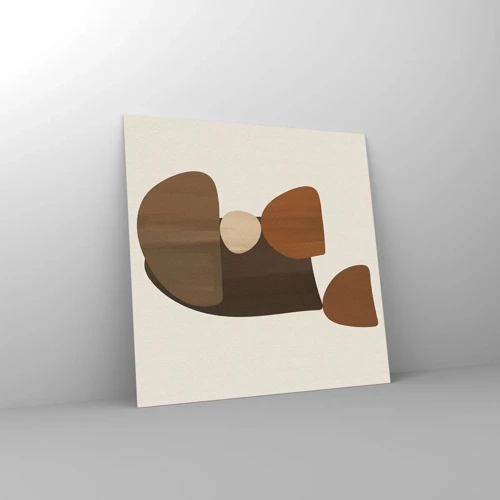Glass picture - Composition in Brown - 40x40 cm