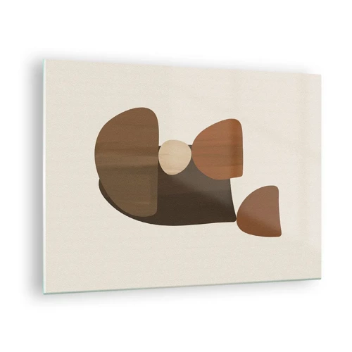 Glass picture - Composition in Brown - 70x50 cm