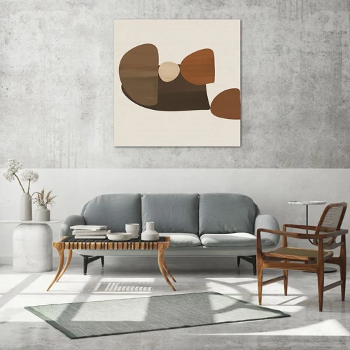 Glass picture - Composition in Brown - 70x70 cm