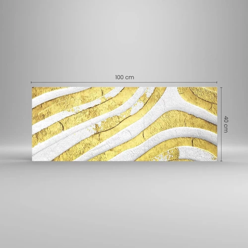 Glass picture - Composition in White and Gold - 100x40 cm