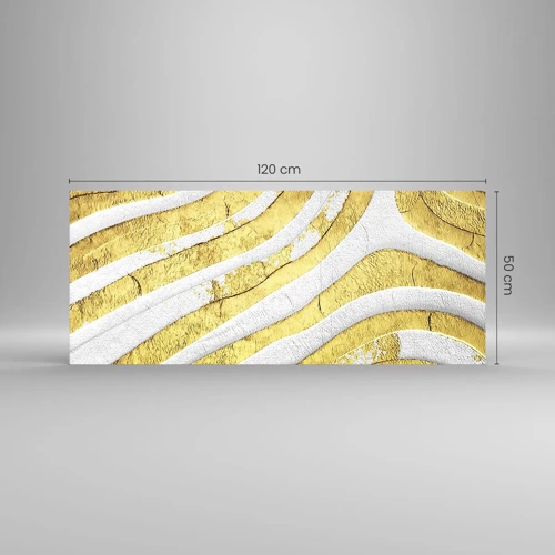 Glass picture - Composition in White and Gold - 120x50 cm