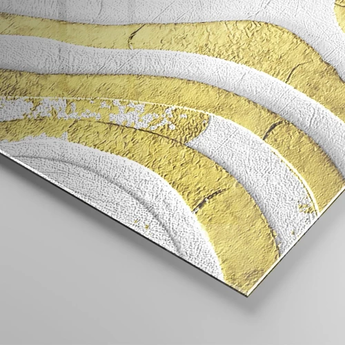 Glass picture - Composition in White and Gold - 120x50 cm