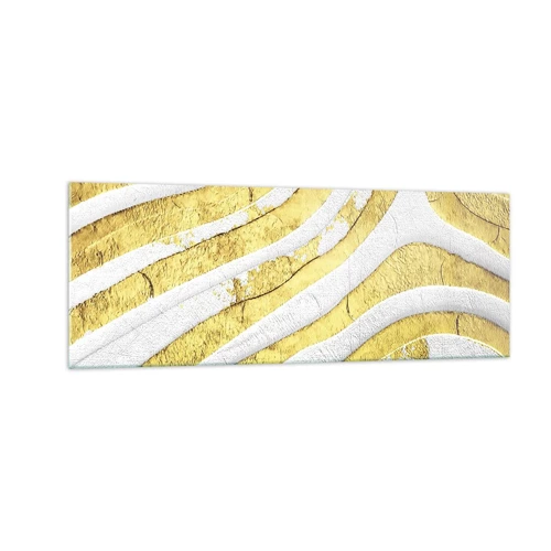 Glass picture - Composition in White and Gold - 140x50 cm