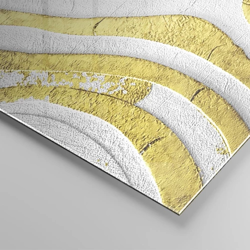 Glass picture - Composition in White and Gold - 140x50 cm