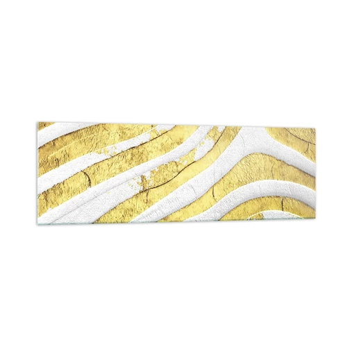 Glass picture - Composition in White and Gold - 160x50 cm