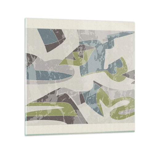 Glass picture - Composition with Window Pane - 60x60 cm