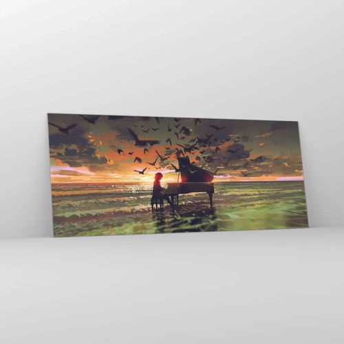 Glass picture - Concert for Piano and Waves - 120x50 cm