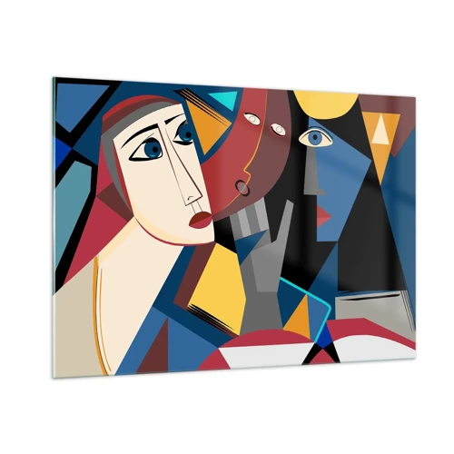 Glass picture - Conversation of Cubists - 100x70 cm