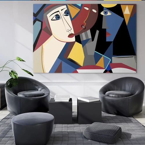 Glass picture - Conversation of Cubists - 100x70 cm