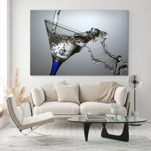 Glass picture - Crystal Clear Water in a Crystal Glass - 70x50 cm