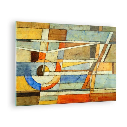 Glass picture - Cubism on a Construction Site - 70x50 cm